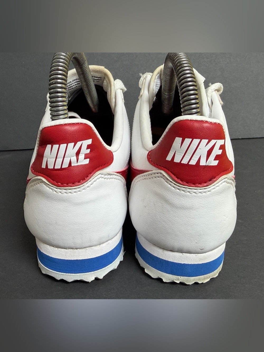 Nike Classic Cortez Leather Forrest Gump White Red Blue Women Size 7 - Picture 7 of 9